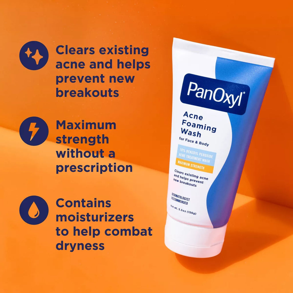Panoxyl 10% Benzoyl Peroxide Acne Foaming Wash - 5.5Oz