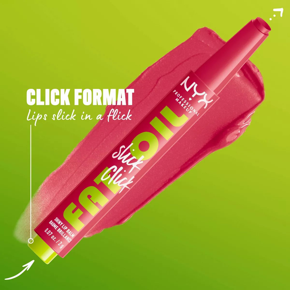 NYX Professional Makeup Fat Oil Slick Click Tinted Lip Balm - 0.07Oz