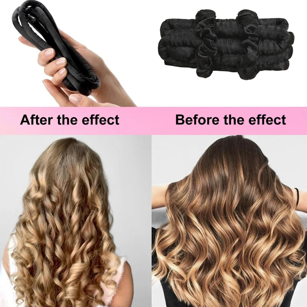 Heatless curl results