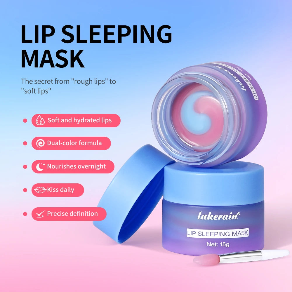 Lip mask on lips