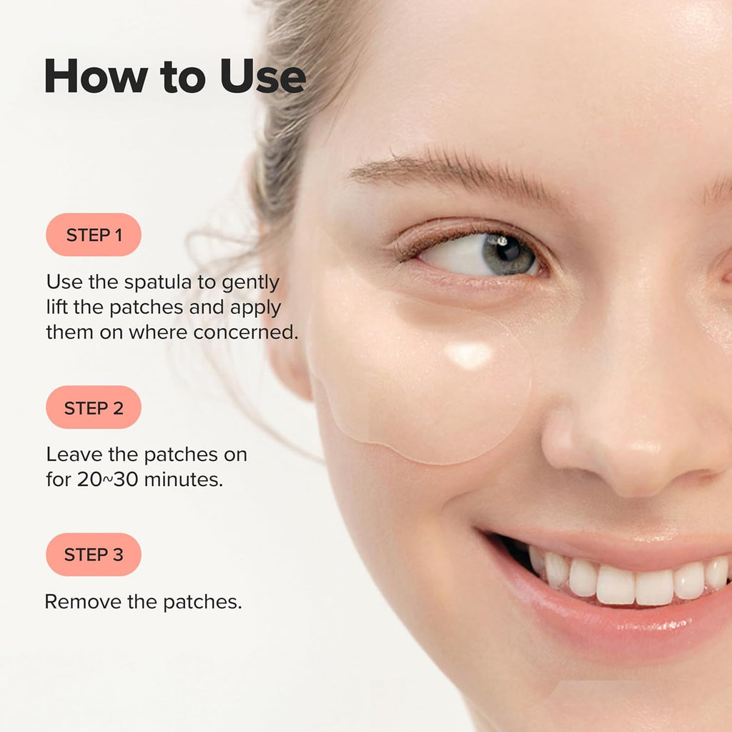 Revive under Eye Patch with Retinal and Ginseng, for Puffy Eyes, Fine Lines and Wrinkles, Collagen, Peptide, Adenosine and Bakuchiol, for All Skin Types, 60 Sheets, 30 Pairs